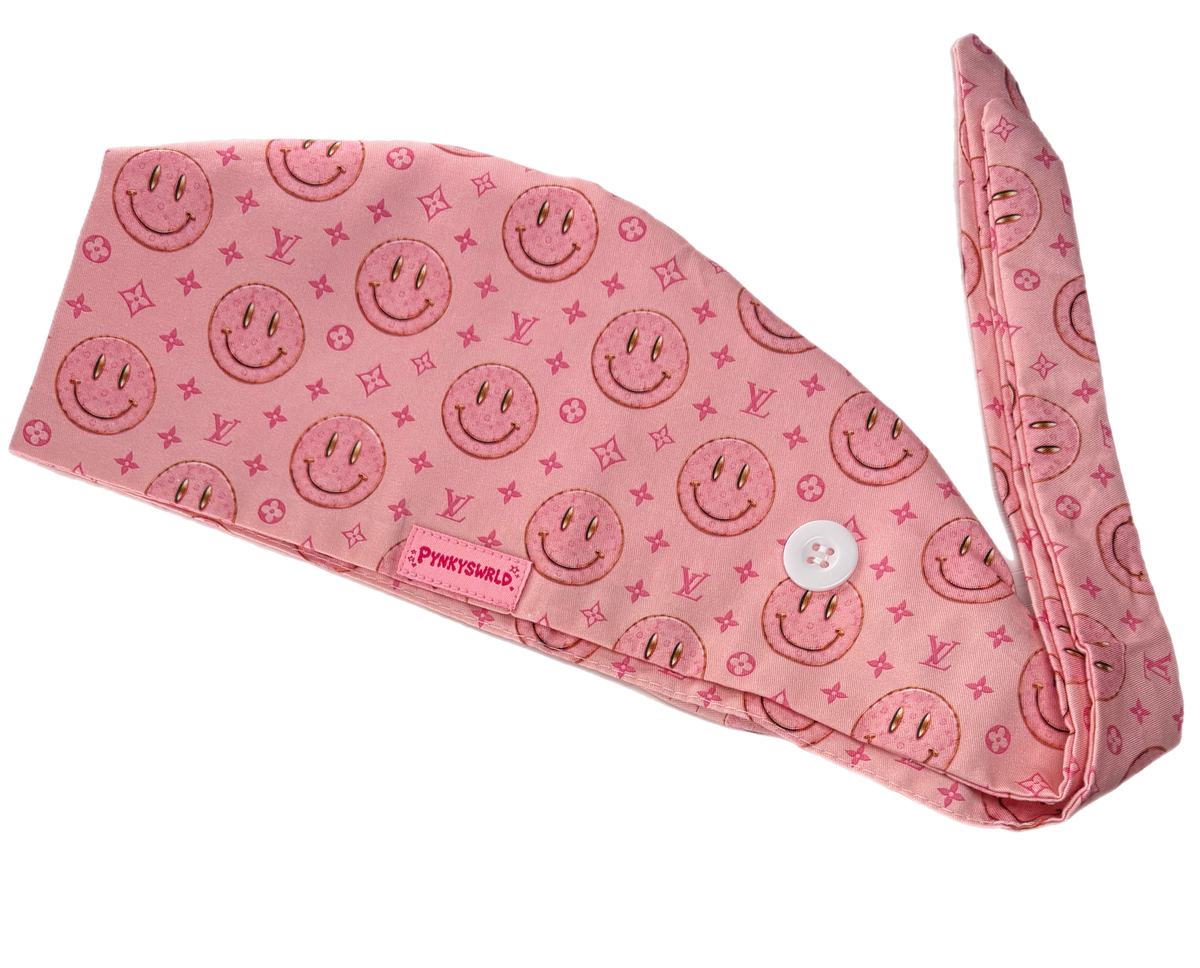 SMILEY MONOGRAM SCRUB CAP
