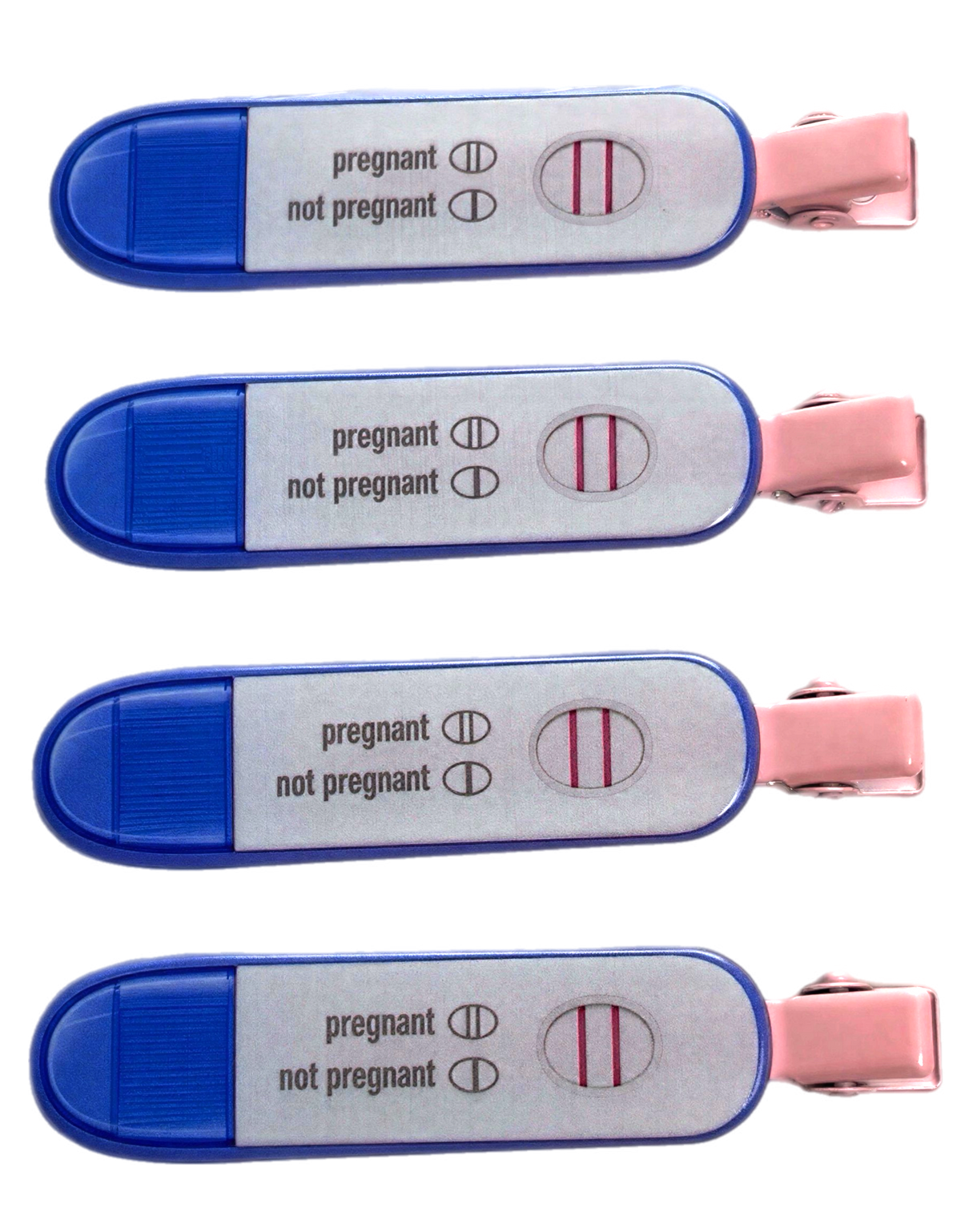 BLUE PREGNANCY TEST HAIR CLIP SET